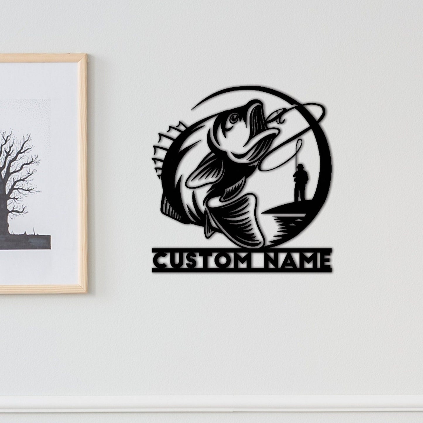 Custom Fishing Metal Sign,Fish name Sign,Gift for Fisherman,Personalized Fish Wall Art,Fishing Wall Decor,Metal Fish Monogram Sign