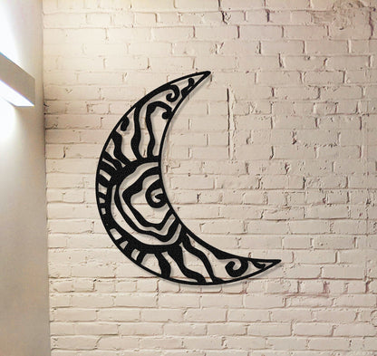 Wacky Moon Metal Sign,Hippie Fun Wacky Sun Wall Art,Unique Gift, Moon Wall Decor,Indoor Decor Patio Decor,Front Door Hanger