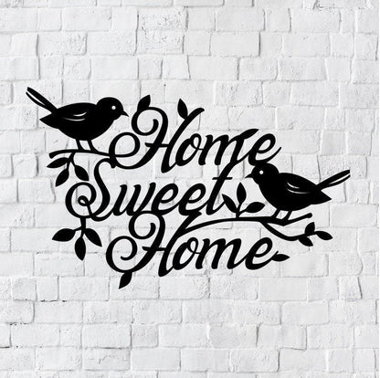 Home Sweet Home Metal Wall Art | Bird Home Decor | Birds Wall Decor | Metal Wall Art Sign | Metal Bird Home Sweet Home