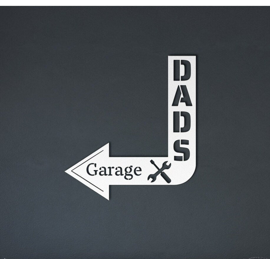 Dads Garage Metal Sign, Fathers Day Metal Art, Personalized Gift for Dad, Dad Name Sign, Fathers Day Gift, Garage Wall Sign, Metal Dad Gift