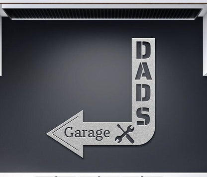 Dads Garage Metal Sign, Fathers Day Metal Art, Personalized Gift for Dad, Dad Name Sign, Fathers Day Gift, Garage Wall Sign, Metal Dad Gift