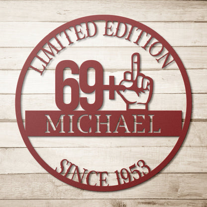 Personalized 70th Birthday Gift for Men, 70th Birthday Metal Sign, Birthday Monogram, Gift For Him, Funny Gift For Husband, Dad, Grandfather