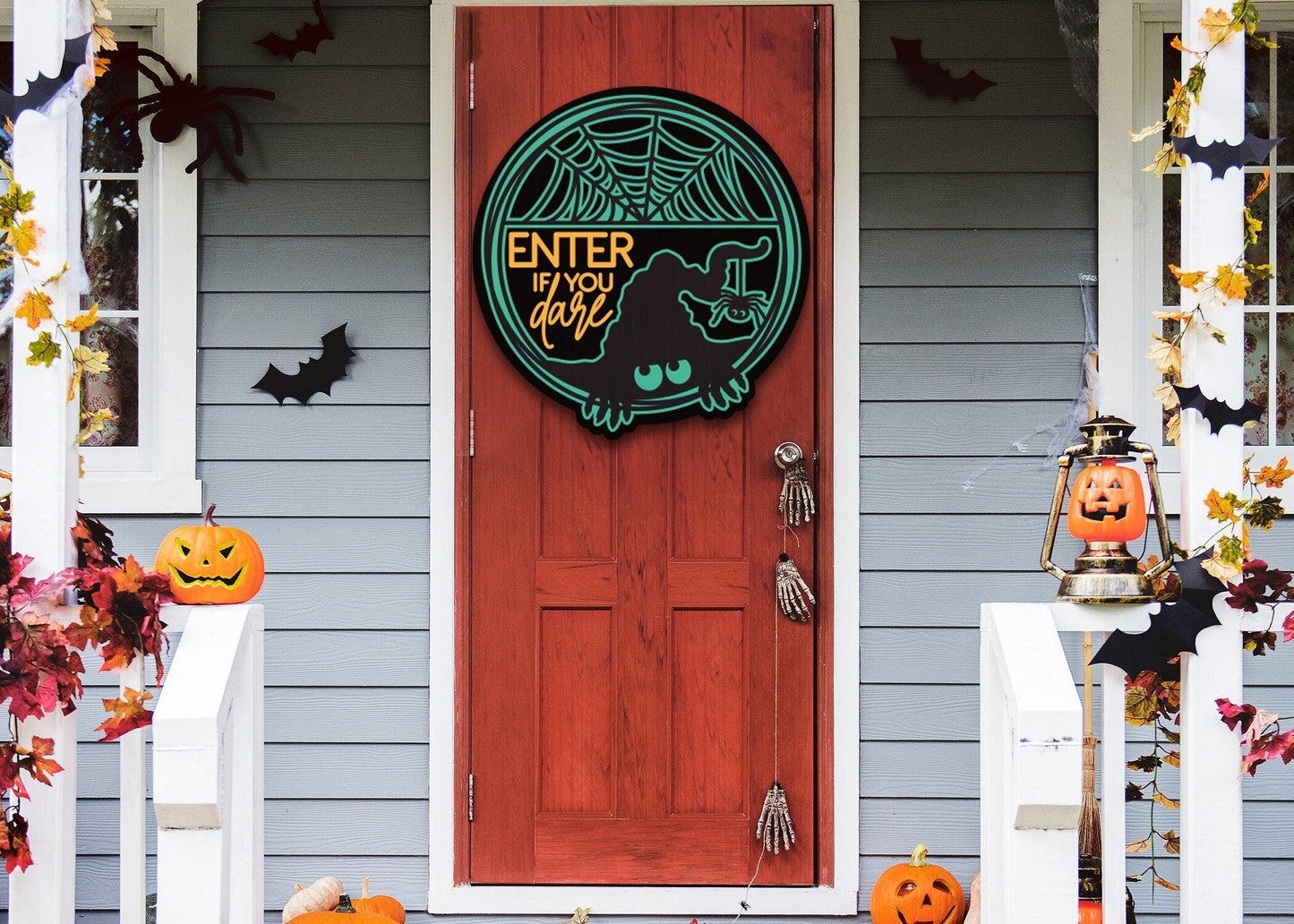 Metal Enter If You Dare Sign, Halloween Sign, Metal Front Door Sign, Halloween Decor Sign, Metal Greeting Sign, Spooky Sign, Fall Decor,