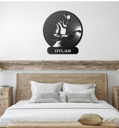 Personalized Metal Welder Sign, Sign For Welder, Custom Gift For Welder, Father's Day Gift, Welder Gift From Wife, Metal Welding Sign