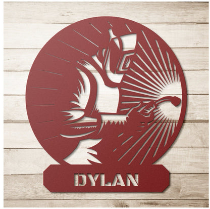 Personalized Metal Welder Sign, Sign For Welder, Custom Gift For Welder, Father's Day Gift, Welder Gift From Wife, Metal Welding Sign