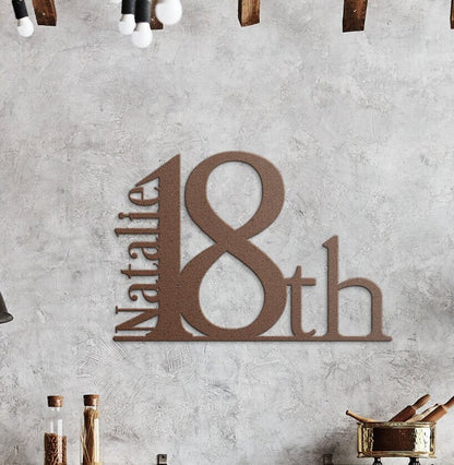 18th Birthday Metal Sign, Custom 18th Birthday Gift, Large Metal Sign, Personalized Birthday Sign