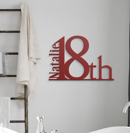 18th Birthday Metal Sign, Custom 18th Birthday Gift, Large Metal Sign, Personalized Birthday Sign