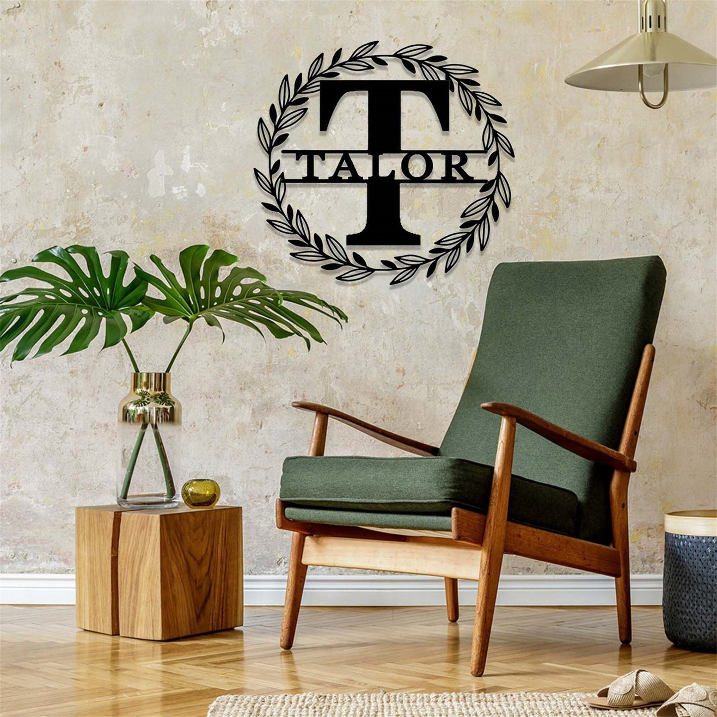 Custom Family Name Metal Sign,Monogram Metal Wall Decor,Personalized Last Name Sign,Wedding Gift,Initial Split Letter Monogram Wall Art