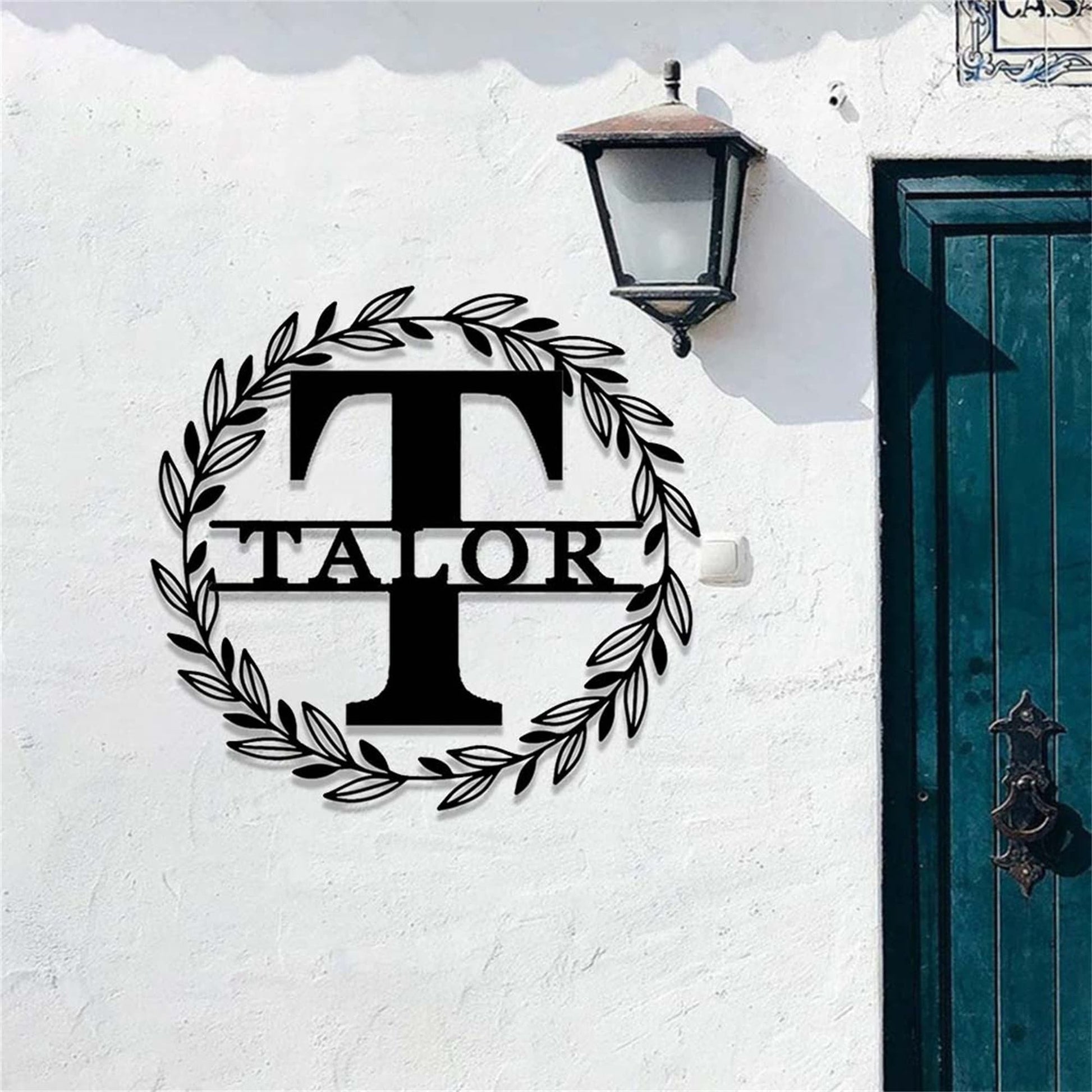 Custom Family Name Metal Sign,Monogram Metal Wall Decor,Personalized Last Name Sign,Wedding Gift,Initial Split Letter Monogram Wall Art