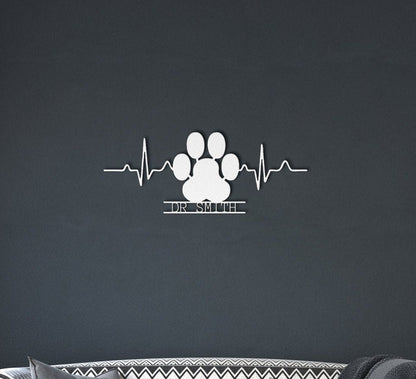 White Veterinary Doctor Metal Sign, Veterinary Gift, Personalized Vet Gift, Veterinary Art, Custom Gift For Veterinarian