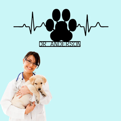 Personalized Veterinary Metal Sign, Gift For Vet, Vet Name Sign, Custom Veterinarian Sign, Animal Lovers Gift, Veterinary Gift, Vet Room Art