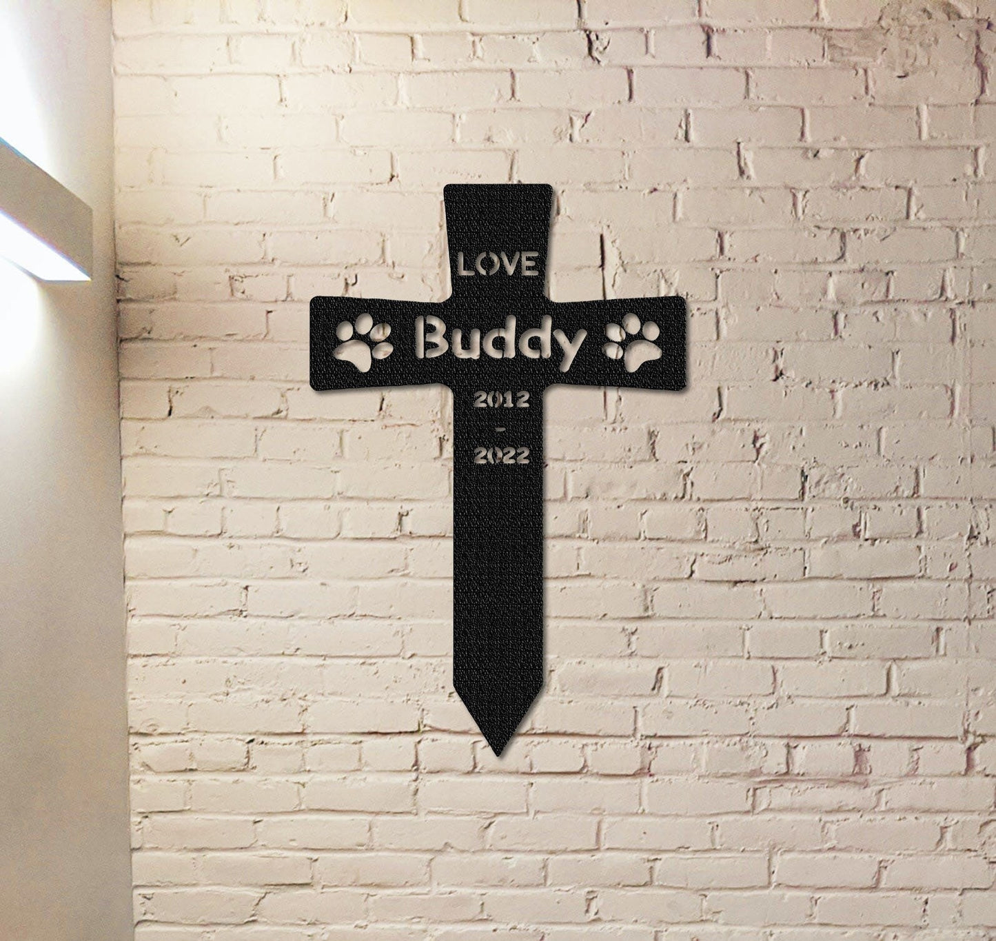 Custom Cross Memorial Stake Sign,Pet Grave Markers Sign, Metal Sign With Stake, Dog Loss Gift,Sympathy Sign, Remembrance Stake, Garden Decor