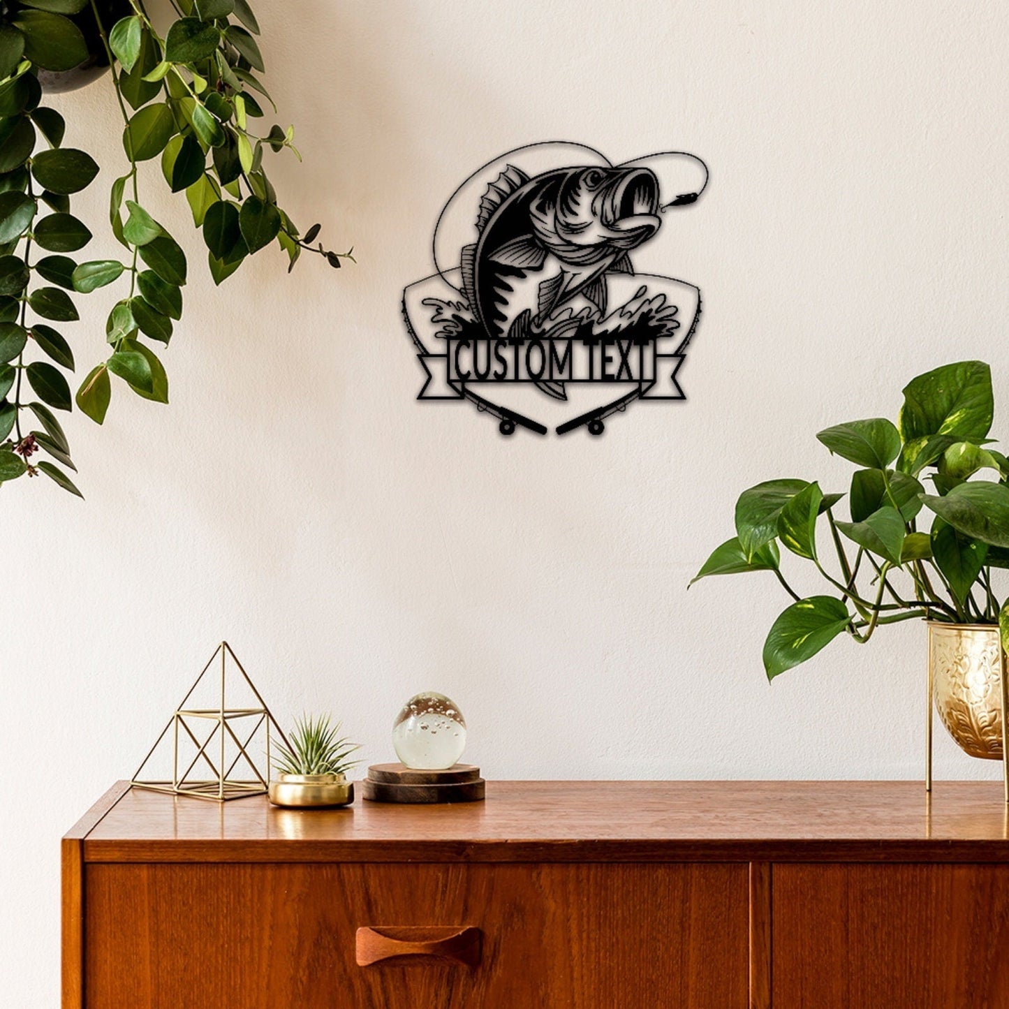 Custom Metal Fish Sign,Fishing Gifts for Men,Personalized Fishing Metal Art,Fisherman Gift,Fish Metal Name Sign,Bass Fishing Metal Monogram