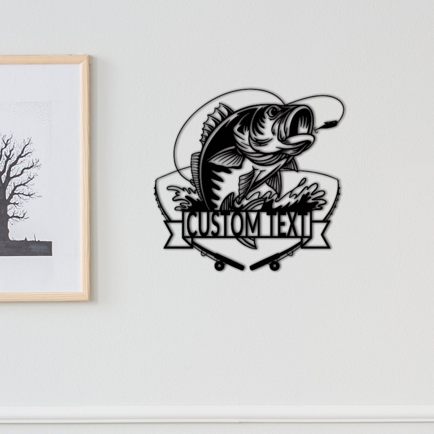 Custom Metal Fish Sign,Fishing Gifts for Men,Personalized Fishing Metal Art,Fisherman Gift,Fish Metal Name Sign,Bass Fishing Metal Monogram