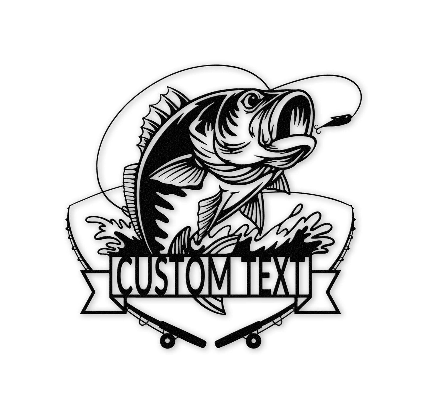 Custom Metal Fish Sign,Fishing Gifts for Men,Personalized Fishing Metal Art,Fisherman Gift,Fish Metal Name Sign,Bass Fishing Metal Monogram