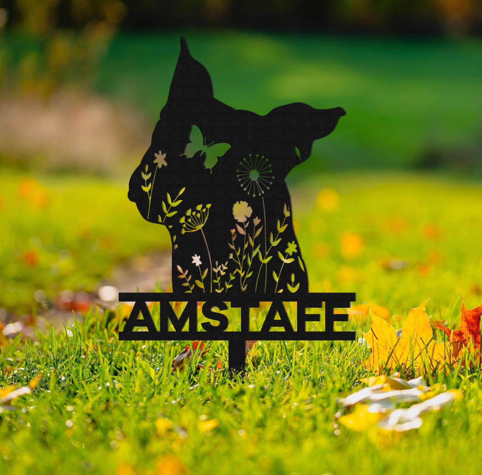 Custom American Staffordshire Memorial Stake Sign,Pet Grave Markers Sign,Metal Sign With Stake,Pet Loss Gift,Sympathy Sign,Remembrance Stake