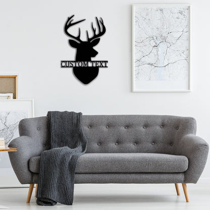 Deer Hunting Metal Sign,Personalized Deer Metal Art,Custom Deer Wall Decor,Deer Hunter Wall Hanging,Gift for Hunter,Deer Monogram