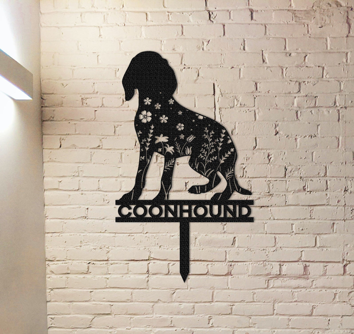 Custom Coonhound Memorial Stake Sign,Pet Grave Markers Sign, Metal Sign With Stake,Pet Loss Gift,Sympathy Sign, Remembrance Stake