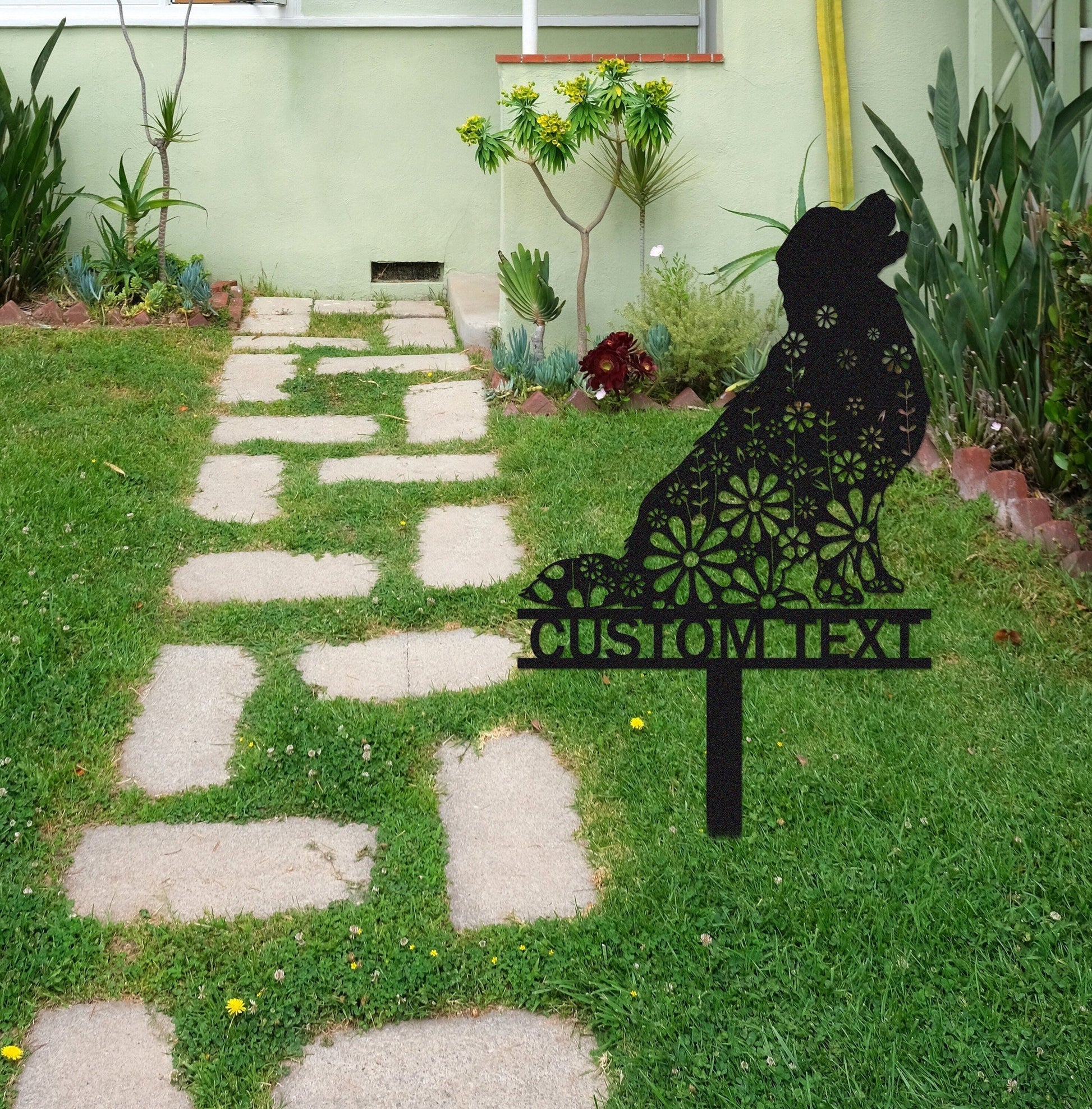 Custom Golden Retriever Memorial Stake Sign, Pet Grave Markers Sign, Metal Sign With Stake, Sympathy Sign