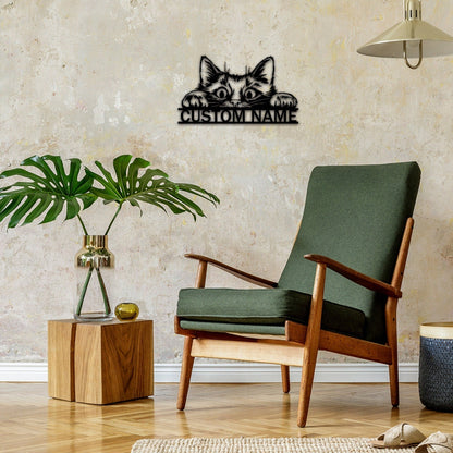 Cat Metal Sign,Cat Wall Art,Custom Cat Name Sign,Pet Lover Gift,Personalized Cat Sign,Cat Wall Decor,Room Decoration,Indoor Decor