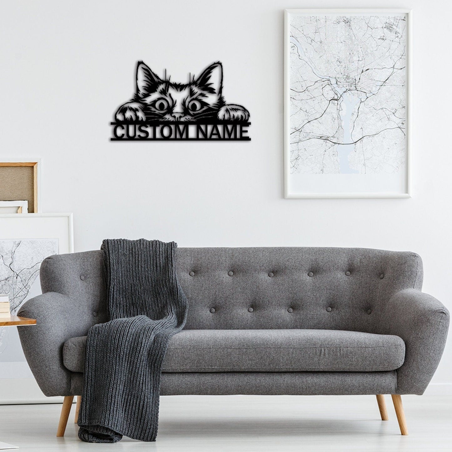 Cat Metal Sign,Cat Wall Art,Custom Cat Name Sign,Pet Lover Gift,Personalized Cat Sign,Cat Wall Decor,Room Decoration,Indoor Decor