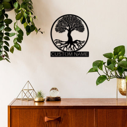 Tree of Life Metal Sign,Custom Family Tree Name Sign, Personalized Tree Of Life Wall Art,Housewarming Gift Anniversary Gift Living Room