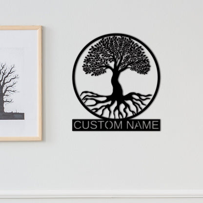 Tree of Life Metal Sign,Custom Family Tree Name Sign, Personalized Tree Of Life Wall Art,Housewarming Gift Anniversary Gift Living Room