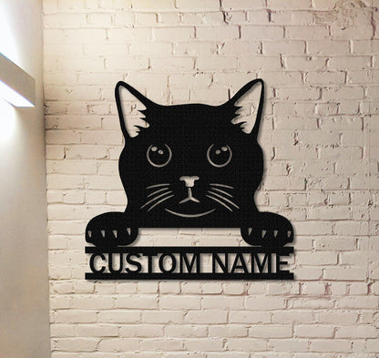 Custom Cat Metal Sign,Cat Lover Gift,Cat Wall Art,Personalized Cat Wall Decor,Room Decoration,Metal Cat Decor,Pet Sign