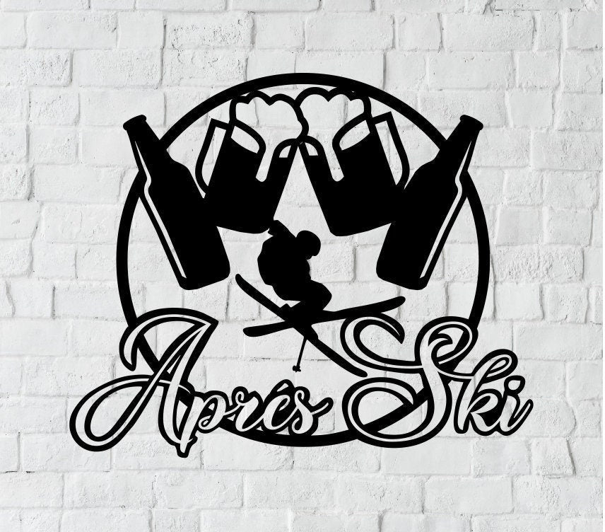 Personalized Apres Ski Sign / Metal Wall Decor / Personalized Skiing Home Decor