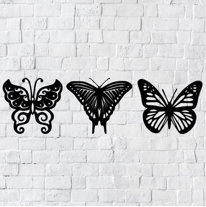 Butterfly Home Decor / Three Butterflies Wall Art / Butterflies Wall Art / Butterfly Wall Art / Wall Art / Metal Wall Decor