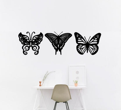 Butterfly Home Decor / Three Butterflies Wall Art / Butterflies Wall Art / Butterfly Wall Art / Wall Art / Metal Wall Decor