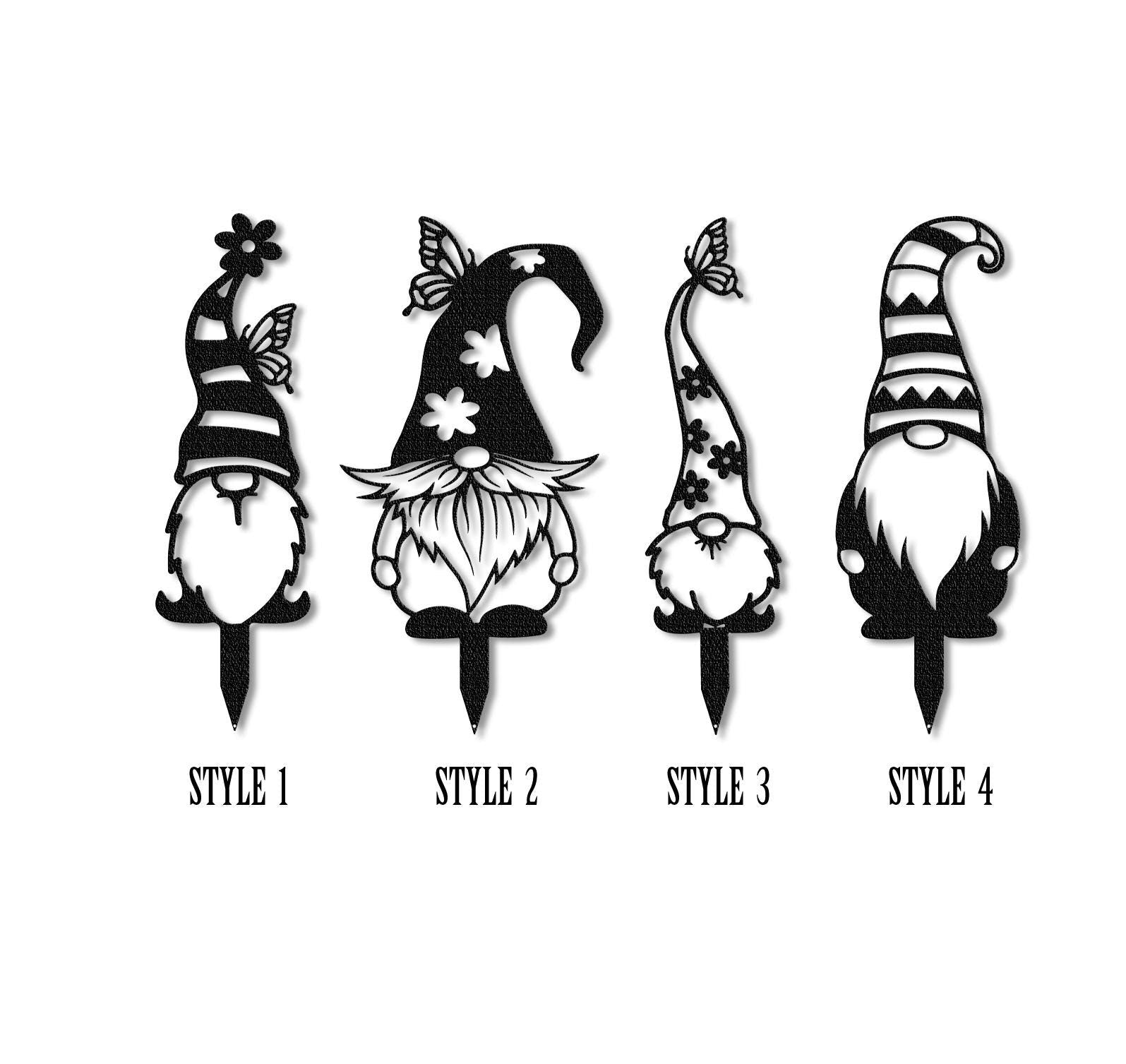 4 Set Gnome Sign With Stake ,Christmas Gnome Stakes, Outdoor Decor