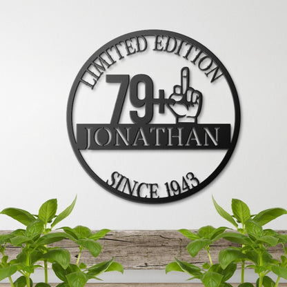 80th Birthday Gift For Men, Personalized Metal Sign, Birthday Monogram