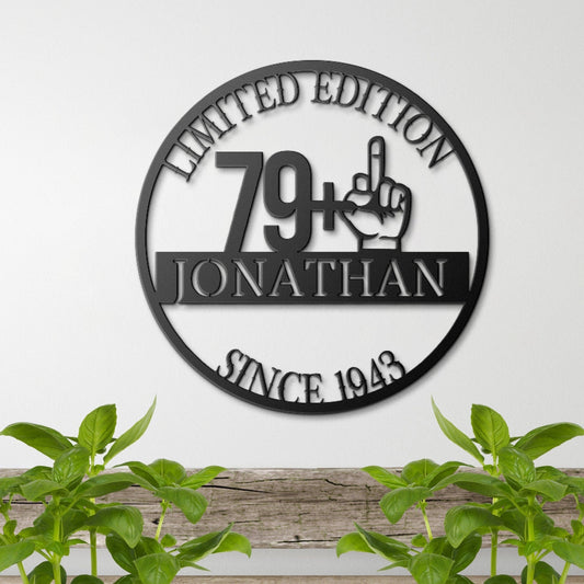 80th Birthday Gift For Men, Personalized Metal Sign, Birthday Monogram