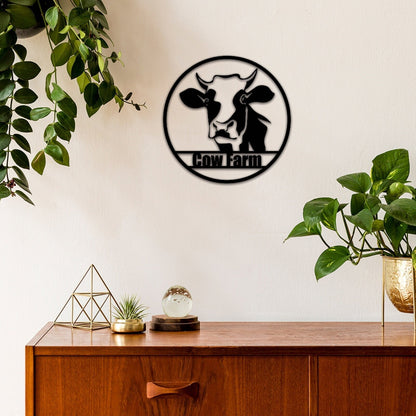 Custom Cow Metal Sign,Personalized Cow Wall Art,Cow Farmhouse Decor,Cow Wall Decor,Farm Decor,Cattle Metal Wall Art Cow Name Sign