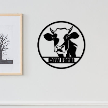 Custom Cow Metal Sign,Personalized Cow Wall Art,Cow Farmhouse Decor,Cow Wall Decor,Farm Decor,Cattle Metal Wall Art Cow Name Sign