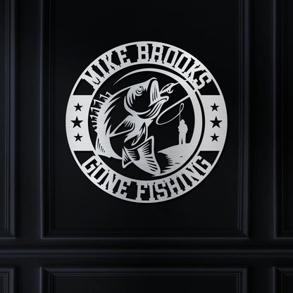 Custom Gone Fishing Sign, Metal Fishing Sign, Fishing Sign, Metal Fish Sign, Metal Fish Decor, Metal Wall Art, Home Decor, Backyard Sign