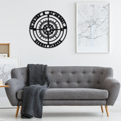 Custom GPS Coordinates Sign,Personalized Coordinates Sign,Nautical Compass Wall Art, Latitude and Longitude Sign,Room Decoration