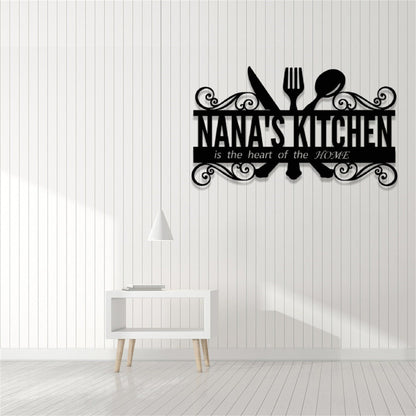 Custom Kitchen Metal Sign With Lights,Personalized Kitchen Name Signs,Custom Metal Sign for Kitchen,Kitchen Wall Art,Kitchen Wall Decor