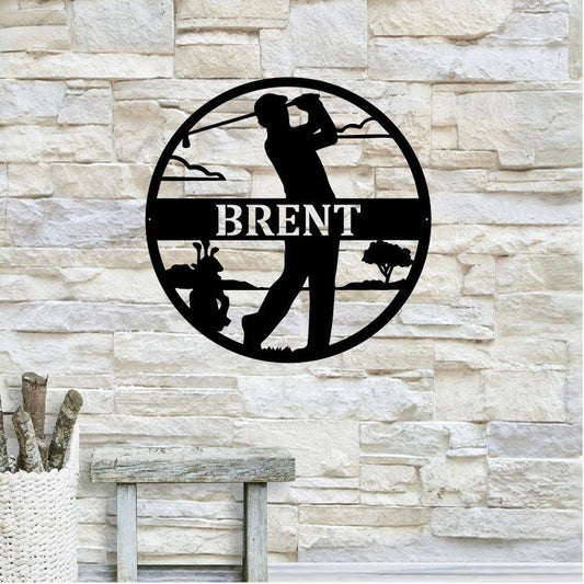 Personalized Golf Name Metal Sign | Golf Metal Sign | Custom Golf Sign | Personalized Golfing Sign | Metal Monogram Sign