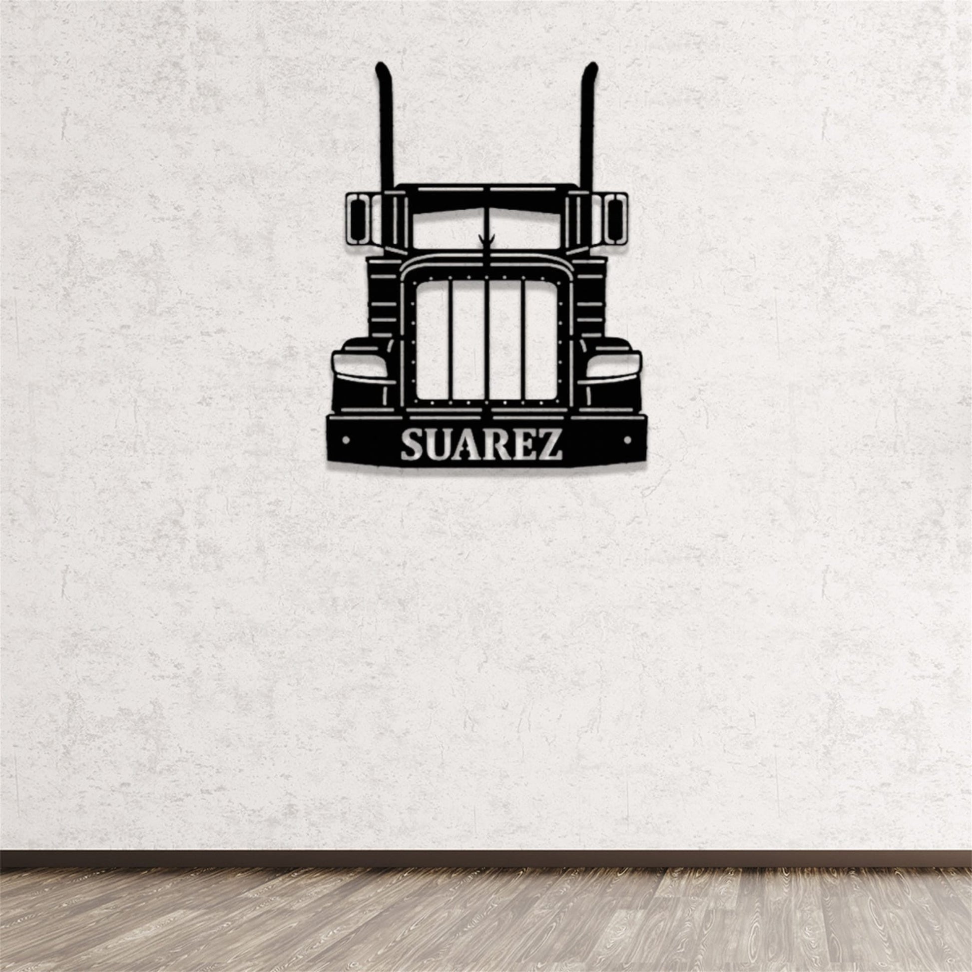 Custom Semi Truck Metal Wall Art,Semi Truck Sign With LED Lights,Personalized Truck Driver Name Sign,Semi-Trailer Wall Decor,Gifts for Dad