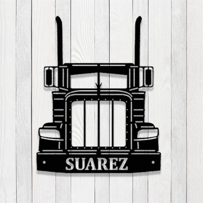 Custom Semi Truck Metal Wall Art,Semi Truck Sign With LED Lights,Personalized Truck Driver Name Sign,Semi-Trailer Wall Decor,Gifts for Dad