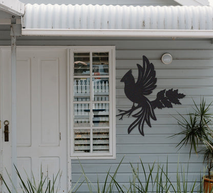 Cardinal on a Branch Metal Sign, Metal Birds Art,Metal Garden Decor,Outdoor Decor,Cardinal on a Branch,Bird Lovers Gift,Front Yard Decor