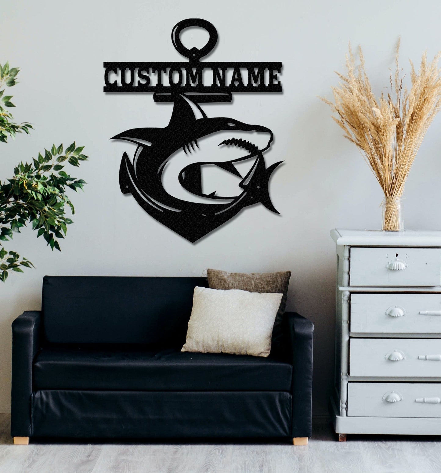 Personalized Fishing Sign,Shark Metal Sign,Fishing Metal Wall Art,Shark Decor,Shark Metal Name Sign,Fishing Lover Decor