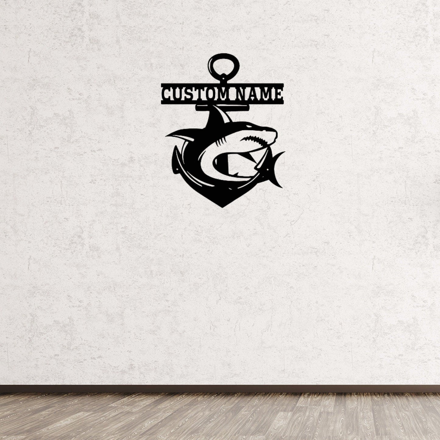 Personalized Fishing Sign,Shark Metal Sign,Fishing Metal Wall Art,Shark Decor,Shark Metal Name Sign,Fishing Lover Decor