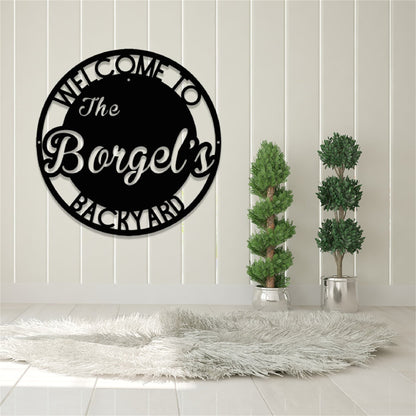 Custom Backyard Metal Sign With Lights,Personalized Patio Sign,Outdoor Decor Sign,Backyard Metal Decor,Family Backyard Bar Grill Metal Sign