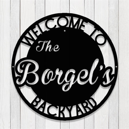 Custom Backyard Metal Sign With Lights,Personalized Patio Sign,Outdoor Decor Sign,Backyard Metal Decor,Family Backyard Bar Grill Metal Sign