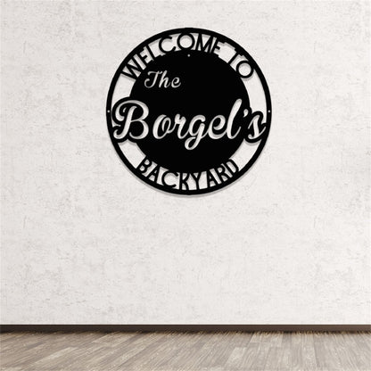 Custom Backyard Metal Sign With Lights,Personalized Patio Sign,Outdoor Decor Sign,Backyard Metal Decor,Family Backyard Bar Grill Metal Sign