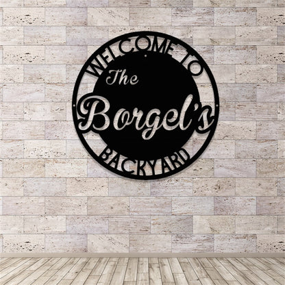 Custom Backyard Metal Sign With Lights,Personalized Patio Sign,Outdoor Decor Sign,Backyard Metal Decor,Family Backyard Bar Grill Metal Sign