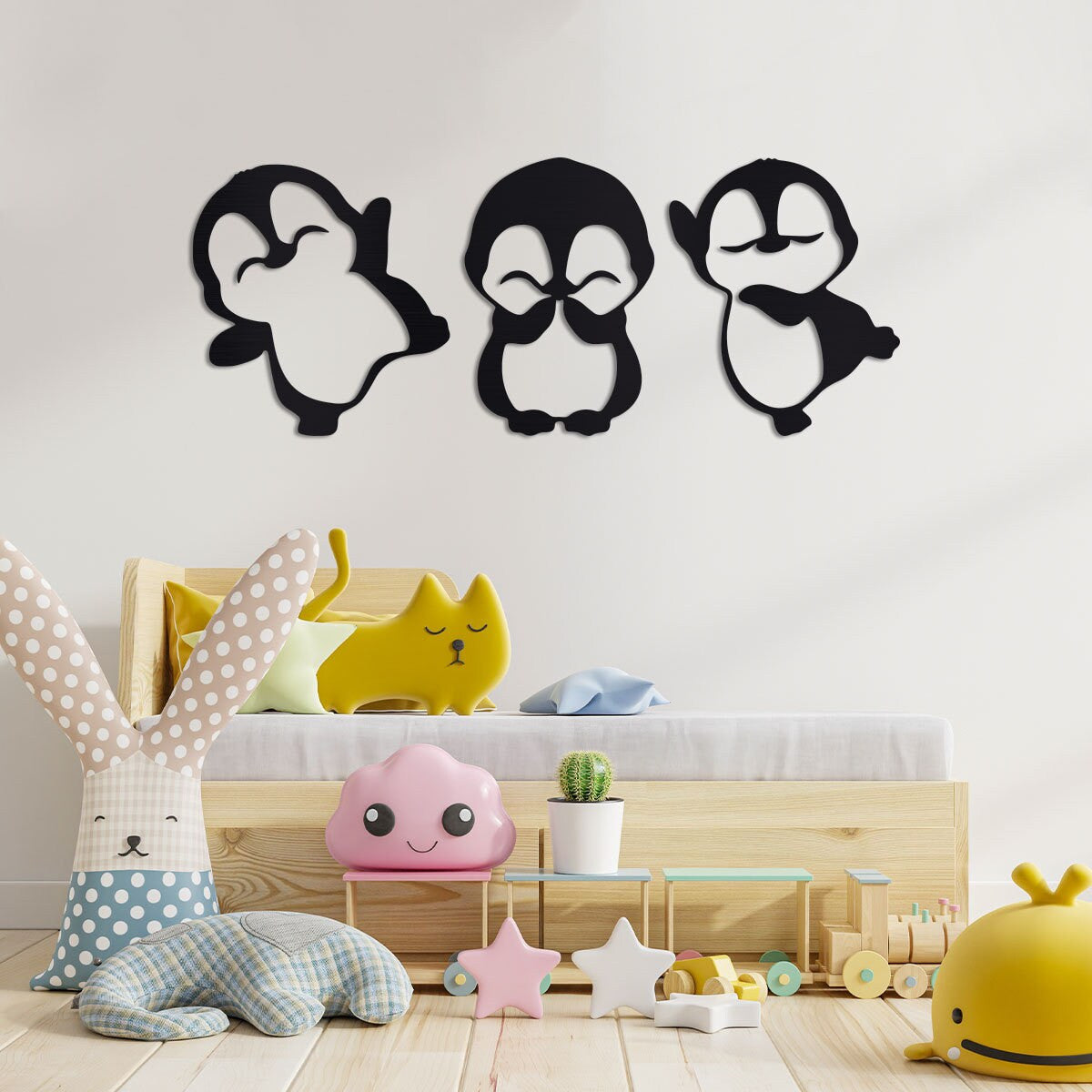 Metal Baby Penguins Sign, Penguins Sign, Metal Penguin Sign, Metal Wall Art, Metal Sign, Housewarming Sign, Outdoor Decor, Outdoor Sign